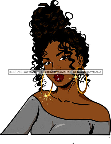 Afro Girl Bamboo Earrings Hustle Diva Gold Jewelry Hair Accessories Black Woman Goddess SVG Files For Cutting and More!