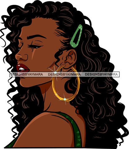 Afro Girl Bamboo Earrings Hustle Diva Gold Jewelry Hair Accessories Black Woman Goddess SVG Files For Cutting and More!