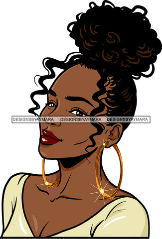 Afro Girl Bamboo Earrings Hustle Diva Gold Jewelry Hair Accessories Black Woman Goddess SVG Files For Cutting and More!