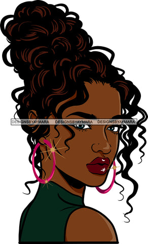 Afro Girl Bamboo Earrings Hustle Diva Gold Jewelry Hair Accessories Black Woman Goddess SVG Files For Cutting and More!