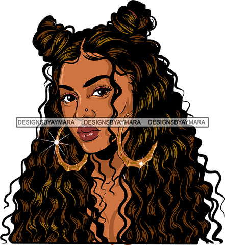 Afro Girl Bamboo Earrings Hustle Diva Gold Jewelry Hair Accessories Black Woman Goddess SVG Files For Cutting and More!