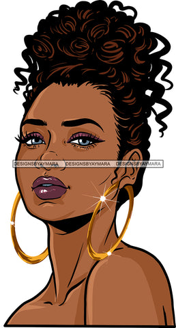 Afro Girl Bamboo Earrings Hustle Diva Gold Jewelry Hair Accessories Black Woman Goddess SVG Files For Cutting and More!