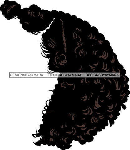 No Face Brown Curly Dark Brown Hair Only No Face Afro Woman  SVG JPG PNG Vector Clipart Cricut Silhouette Cut Cutting