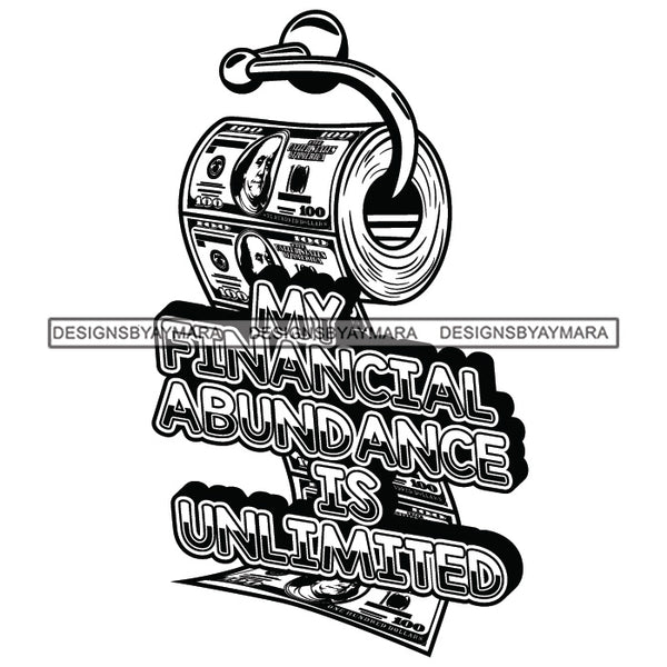 Money Talks Quote Financial Business Investment Profit Illustration B/W SVG JPG PNG Vector Clipart Cricut Silhouette Cut Cutting