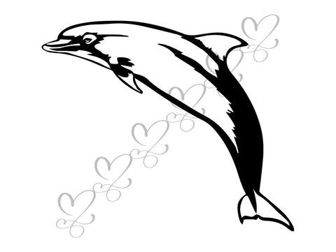 Dolphin Mammal  Fish Happy Mascot Underwater Nature  Ocean Wildlife .SVG .EPS .PNG Vector Space Clipart Digital Download Circuit Cut Cutting