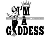 Afro Woman SVG African American Ethnicity Goddess Queen Diva Classy Beautiful Black Lady  .SVG .EPS .PNG Vector Clipart Cricut Circuit Cut Cutting