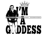 Afro Beautiful Black Woman SVG African American Ethnicity Queen Diva Classy Lady  .SVG .EPS .PNG Vector Clipart Digital Cricut Circuit Cut Cutting