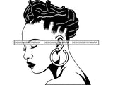 Afro Woman SVG Braids Dreads Hairstyle Nubian Melanin Black Queen African American Ethnicity .JPG .EPS .PNG Vector Clipart Cricut Circuit Cut Cutting