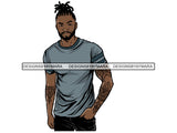 Afro Man Rasta Dreads Hairstyle Black Male Men PNG Print File Not For Cutting