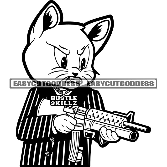 Ascii Art Cat With Gun