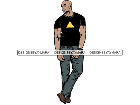 Handsome Black Man PNG For Print