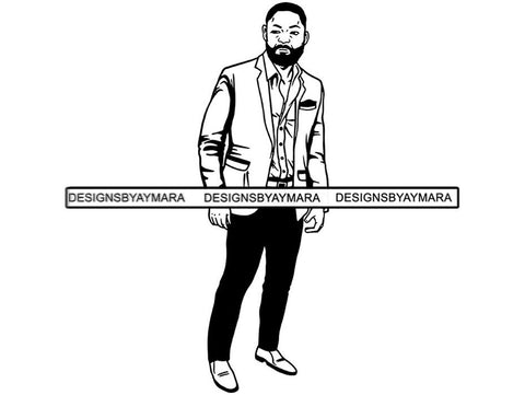 Black Man SVG  African Model Confidence Male Attractive Men Power .SVG .EPS .PNG .JPG Vector Clipart Cricut Circuit Cut Cutting