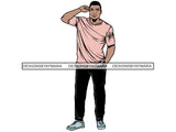 Handsome Black Man PNG For Print