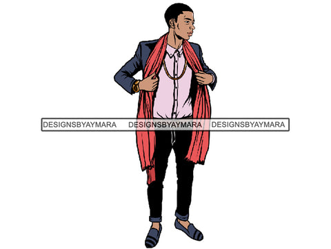 Handsome Black Man PNG For Print