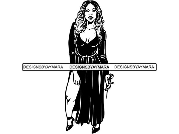 Pretty Sexy Woman .SVG Goddess Fabulous Diva Classy Lady Nubian Queen .SVG .EPS .PNG .JPG Vector Clipart Cricut Circuit Cut Cutting