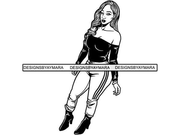 Pretty Sexy Woman .SVG Goddess Fabulous Diva Classy Lady Nubian Queen .SVG .EPS .PNG .JPG Vector Clipart Cricut Circuit Cut Cutting