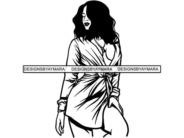 Pretty Sexy Woman .SVG Goddess Fabulous Diva Classy Lady Nubian Queen .SVG .EPS .PNG .JPG Vector Clipart Cricut Circuit Cut Cutting