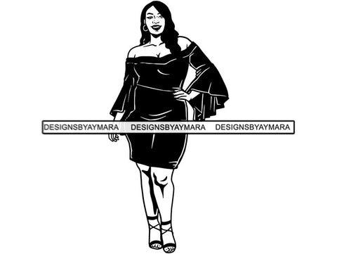 Beautiful Big Woman SVG BBW Curve Plus Doll Fabulous Goddess Queen Diva Classy Lady .SVG .EPS .PNG.JPG Vector Clipart Digital Cricut Circuit Cut Cutting