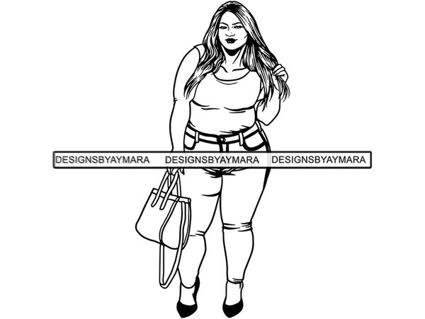 Beautiful Big Woman SVG BBW Curve Plus Doll Fabulous Goddess Queen Diva Classy Lady .SVG .EPS .PNG.JPG Vector Clipart Digital Cricut Circuit Cut Cutting