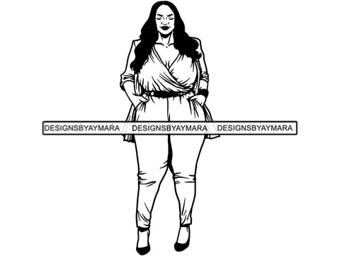 Beautiful Big Woman SVG BBW Curve Plus Doll Fabulous Goddess Queen Diva Classy Lady .SVG .EPS .PNG.JPG Vector Clipart Digital Cricut Circuit Cut Cutting