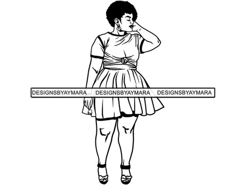 Beautiful Big Woman SVG BBW Curve Plus Doll Fabulous Goddess Queen Diva Classy Lady .SVG .EPS .PNG.JPG Vector Clipart Digital Cricut Circuit Cut Cutting