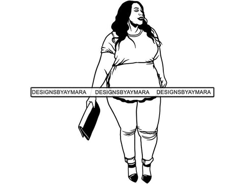 Beautiful Big Woman SVG BBW Curve Plus Doll Fabulous Goddess Queen Diva Classy Lady .SVG .EPS .PNG.JPG Vector Clipart Digital Cricut Circuit Cut Cutting