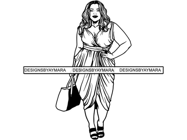 Beautiful Big Woman SVG BBW Curve Plus Doll Fabulous Goddess Queen Diva Classy Lady .SVG .EPS .PNG.JPG Vector Clipart Digital Cricut Circuit Cut Cutting