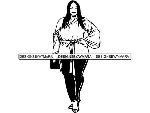 Beautiful Big Woman SVG BBW Curve Plus Doll Fabulous Goddess Queen Diva Classy Lady .SVG .EPS .PNG.JPG Vector Clipart Digital Cricut Circuit Cut Cutting