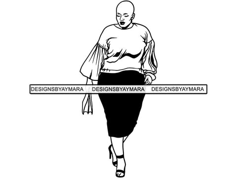Beautiful Big Woman SVG BBW Curve Plus Doll Fabulous Goddess Queen Diva Classy Lady .SVG .EPS .PNG.JPG Vector Clipart Digital Cricut Circuit Cut Cutting