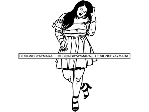 Beautiful Big Woman SVG BBW Curve Plus Doll Fabulous Goddess Queen Diva Classy Lady .SVG .EPS .PNG.JPG Vector Clipart Digital Cricut Circuit Cut Cutting