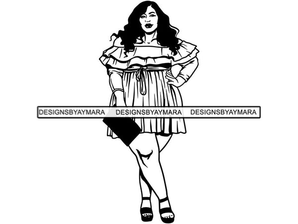 Beautiful Big Woman SVG BBW Curve Plus Doll Fabulous Goddess Queen Diva Classy Lady .SVG .EPS .PNG.JPG Vector Clipart Digital Cricut Circuit Cut Cutting