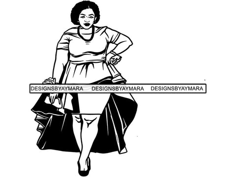 Beautiful Big Woman SVG BBW Curve Plus Doll Fabulous Goddess Queen Diva Classy Lady .SVG .EPS .PNG.JPG Vector Clipart Digital Cricut Circuit Cut Cutting