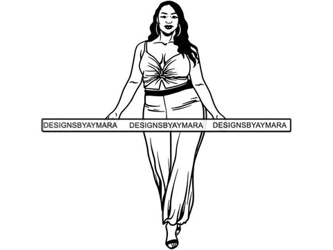 Beautiful Big Woman SVG BBW Curve Plus Doll Fabulous Goddess Queen Diva Classy Lady .SVG .EPS .PNG.JPG Vector Clipart Digital Cricut Circuit Cut Cutting