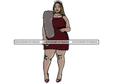 Beautiful Woman BBW Big And Bougie Goddess Queen Diva Classy Lady .JPG .SVG .PNG With Transparent Backgroung Vector Clipart Not For Cutting