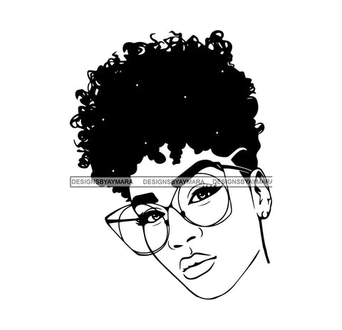 Afro Beautiful Woman SVG Cutting Files