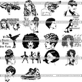 Super Special Bundle Afro Woman SVG Cutting Files For Cricut and Silhouette