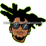 Young Gangster Man Wearing Sunglass Locs Dreads Hair Melanin Man Smile Face Vector Design Element White Background Young Gangster Man Wearing Sunglass Locs Dreads Hair Melanin Man Smile Face Vector Design Element