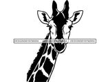 Giraffe Animal Africa Long Neck Safari Animals Close-up Bizarre Staring Tall High .SVG .EPS .PNG Vector Clipart Circuit Cricut  Cut Cutting