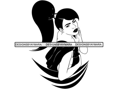 Pretty Woman .SVG Goddess Fabulous Diva Classy Lady Nubian Queen .SVG .EPS .PNG .JPG Vector Clipart Cricut Circuit Cut Cutting