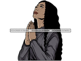 Woman Praying God PNG Perfect For Print