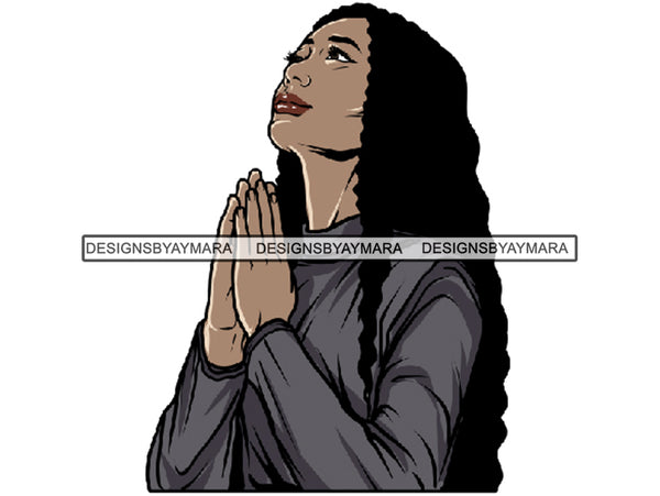 Woman Praying God PNG Perfect For Print
