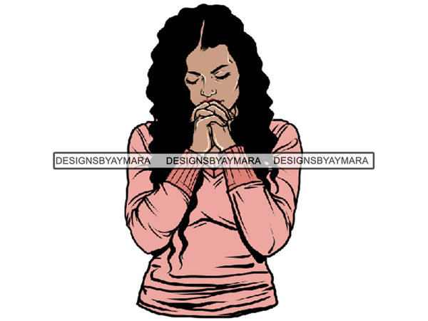 Woman Praying God PNG Perfect For Print