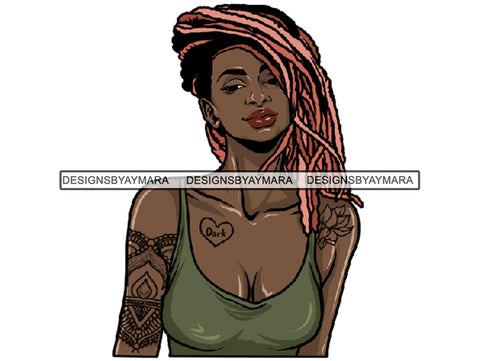 Tattoo Nubian Goddess Dreadlocks Braids Hairstyle PNG Files For Print Not For Cutting
