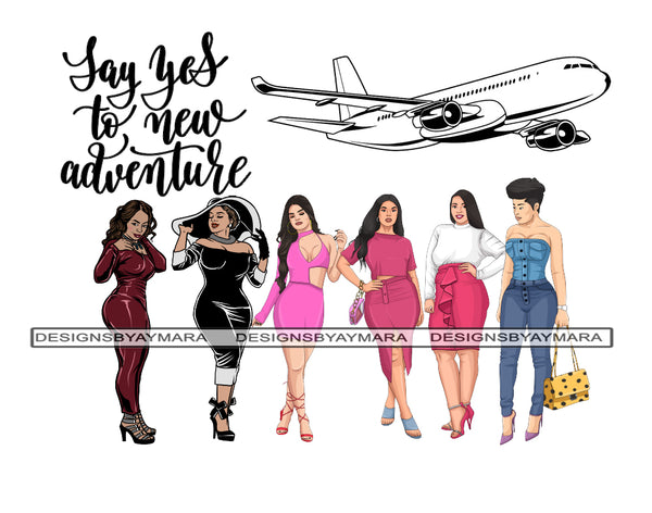Ladies Trip Traveling Friends Goddess Summer Time Having Fun Queen Dope Divas Classy Lady  .SVG .EPS .PNG Vector Clipart Not For Cutting