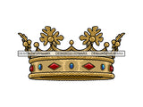 Crown Headwear Royalty Queen Royal Person King Authority Coronation Diadem Gold Jewelry .PNG .SVG Clipart Vector Cricut Cut Cutting