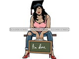 Graduation Woman Goal Accomplished Goddess Happiness Queen Diva Classy Lady .JPG .SVG.PNG With A Transparent Background Vector Clipart Not For Cutting