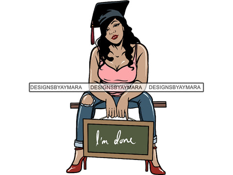 Graduation Woman Goal Accomplished Goddess Happiness Queen Diva Classy Lady .JPG .SVG.PNG With A Transparent Background Vector Clipart Not For Cutting