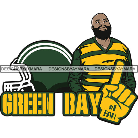 Green Bay Man #1 Fan Football Team Sport SVG Cutting Files For Cricut and More