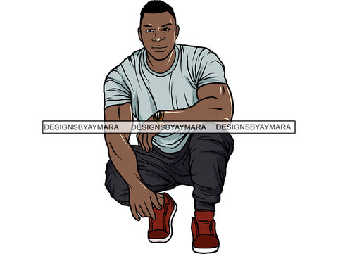 Handsome Black Man PNG For Print 1