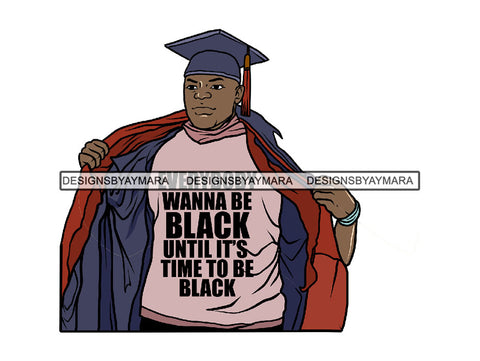 Handsome Black Man Graduation PNG For Print